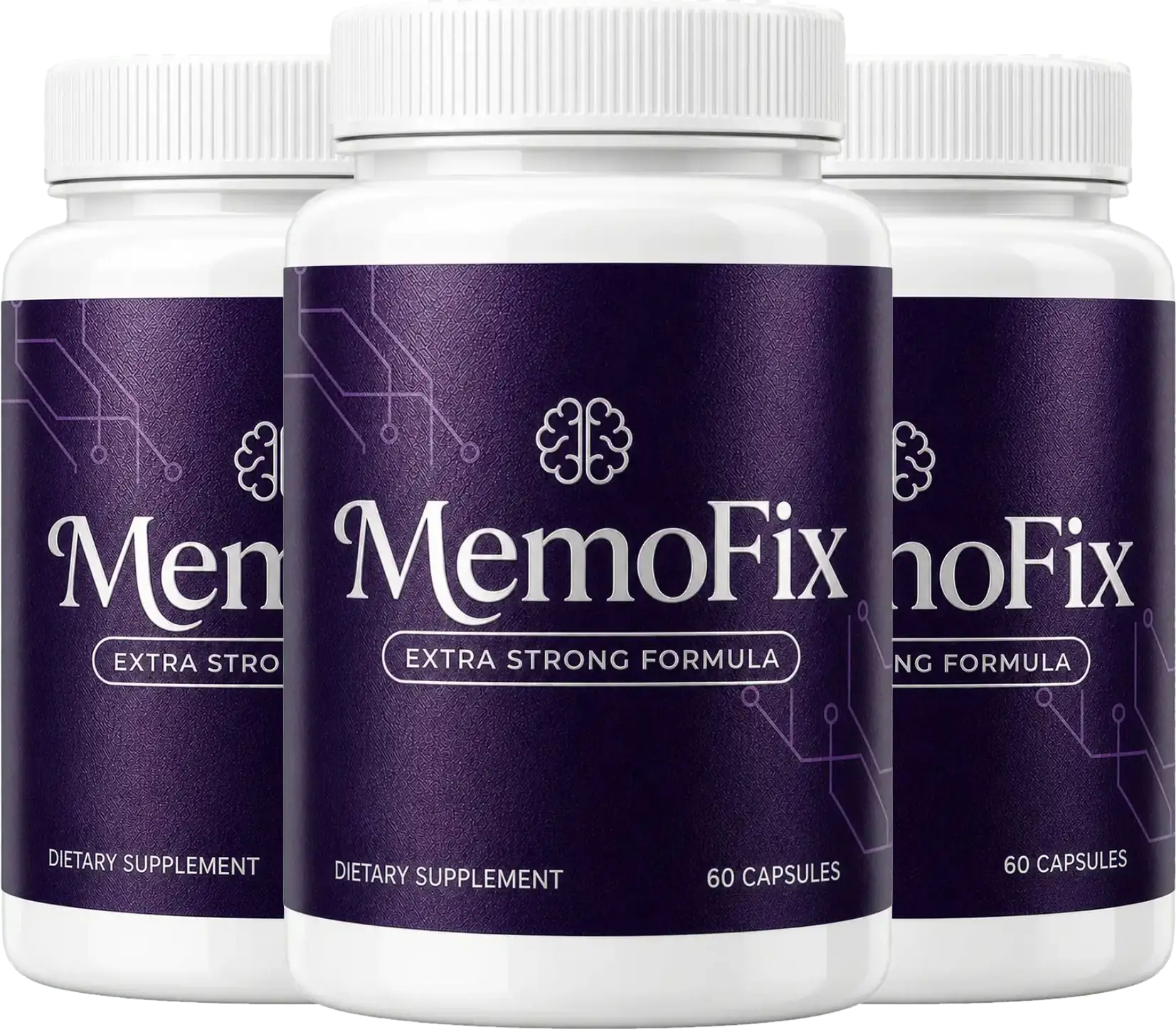MemoFix brain health capsules, three bottle pack